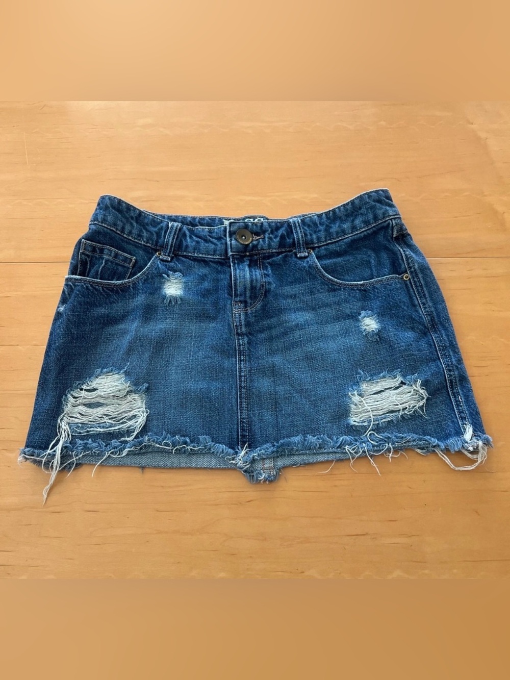 Mossimo Juniors Distressed Jean Skirt